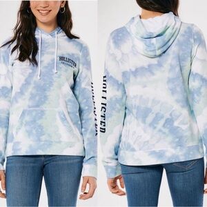 Hollister Tie Dye Easy Embroidered Logo Graphic Hoodie